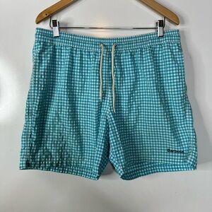 Barbour Blue Gingham‎ Swim Trunks Size Xlarge
